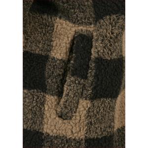 Fleece Frau große Größen Urban Classics hooded oversized check sherpa image-4