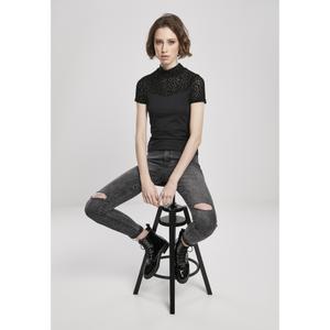 T-shirt mulher Urban Classics flock lace turtleneck image-3