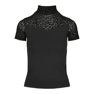 T-shirt mulher Urban Classics flock lace turtleneck