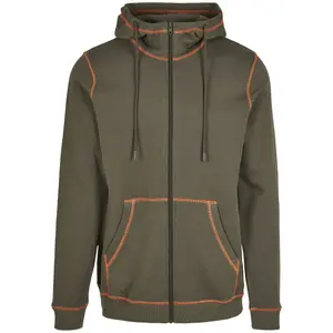 Zip-up hoodie Urban Classics organic contrast flatlock image-0