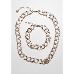 urban-classics-basic-diamond-necklace-and-bracelet-set-golden-one-size