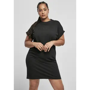 Women's t-shirt dress Urban Classics cut on sleeve printed (large sizes) image-1
