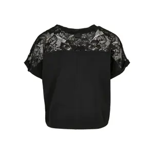 T-shirt de manga curta de tamanho exagerado para mulheres Urban Classics Lace image-3