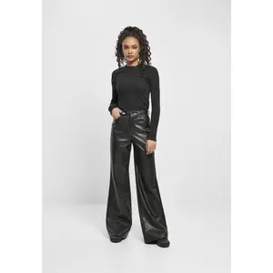 Women's trousers Urban Classics faux leather wide leg image-1