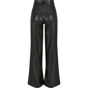 Women's trousers Urban Classics faux leather wide leg image-3