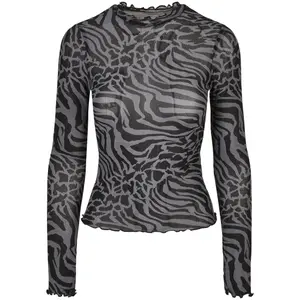 Langärmeliges Damen-Rollkragen-Top Urban Classics aop mesh (GT)
