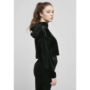 Damska bluza z kapturem Urban Classics cropped aksamitna oversized image-6
