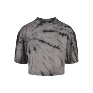 T-shirt femme grandes tailles Urban Classics oversized cropped tie dye image-0