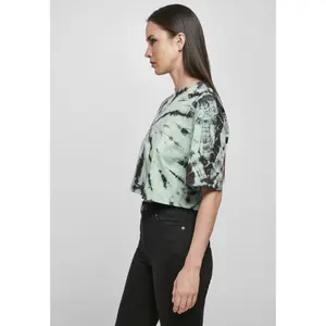 T-shirt mulher tamanhos grandes Urban Classics oversized cropped tie dye image-6