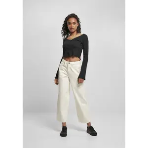 Jeans feminino de cintura alta cortado Urban Classics (GT) image-0