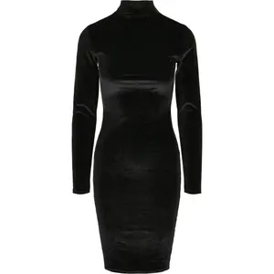Velvet dress for women Urban Classics turtle neck image-0