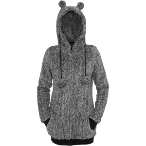Women's hooded sweatshirt urban Classic teddy zip image-0