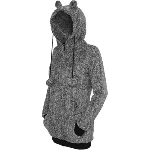 Women's hooded sweatshirt urban Classic teddy zip image-4