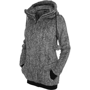 Women's hooded sweatshirt urban Classic teddy zip image-3