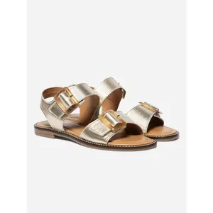 Metallic Sheepskin Leather Sandals Women TBS Abigael image-1