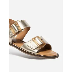 Metallic Sheepskin Leather Sandals Women TBS Abigael image-3