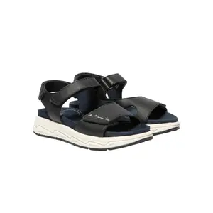Womens leather wedge sandals TBS Louisie image-0