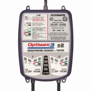 Caricabatterie per moto Tecmate Optimate 3 x 2 Bank