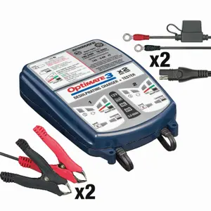 Caricabatterie per moto Tecmate Optimate 3 x 2 Bank image-1