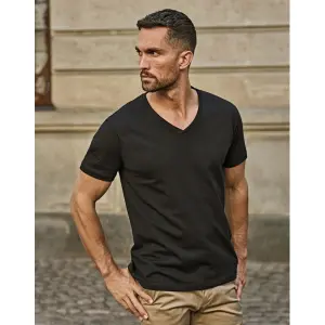 V-neck T-shirt Tee Jays Fashion Sof image-1