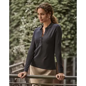 Women's long-sleeved polo shirt Tee Jays Luxury Stretch image-1