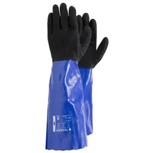 Double-dipped PVC chemical protection gloves TEGERA image-0
