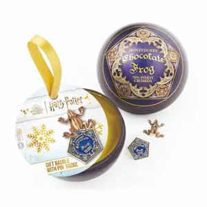 Christmas Decoration Bauble with Frog Chocolate Pin The Carat Shop Harry Potter image-0