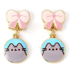 crt-ptce0105-boucles-d-oreilles-the-carat-shop-pusheen-drop-pink-bows-bleu-gris-rose-tu