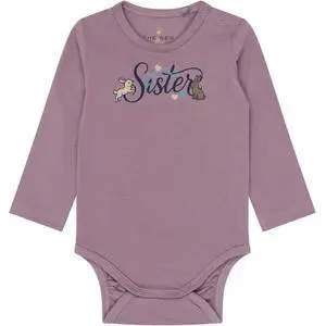 Baby girl long sleeve bodysuit THE NEW siblings Sister image-0