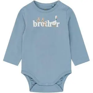 Baby boy long sleeve bodysuit THE NEW siblings Brother image-0