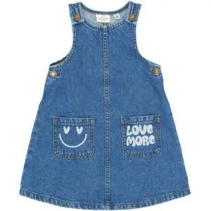 Sleeveless denim dress for baby girl THE NEW siblings Pida image-0