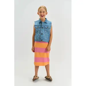 Girls' sleeveless denim jacket The New Romina image-3
