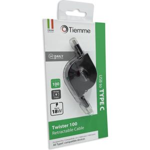Câble USB-A/USB-C rétractable Tiemme Twister image-2