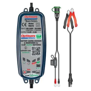 Caricabatterie per moto Tecmate Optimate Lithium 0.8A-4BANKS0.8A image-1