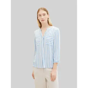 Striped Viscose Tunic Blouse for Women Tom Tailor image-1