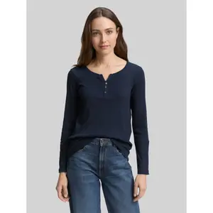 Women's long sleeve T-shirt Tom Tailor Henley image-1