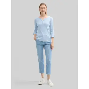 Women's long sleeve T-shirt Tom Tailor Henley image-3