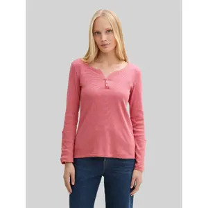 Women's long-sleeved striped T-shirt Tom Tailor Henley image-1