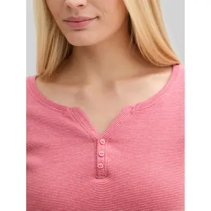 Women's long-sleeved striped T-shirt Tom Tailor Henley image-4