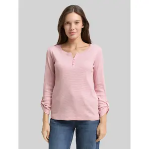 Women's long-sleeved striped T-shirt Tom Tailor Henley image-1
