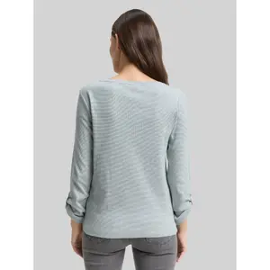 Women's long-sleeved striped T-shirt Tom Tailor Henley image-2