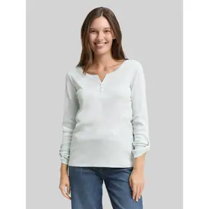 Women's long-sleeved striped T-shirt Tom Tailor Henley image-1