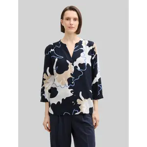 Pleated Printed Blouse for Women Tom Tailor image-1