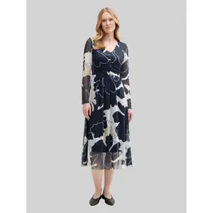 Midi Knit Dress with Gathered Detail for Women Tom Tailor image-1