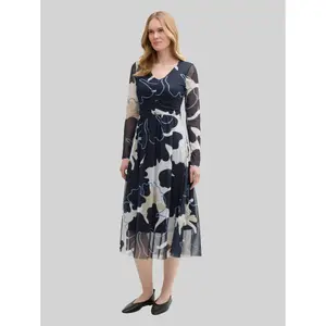 Midi Knit Dress with Gathered Detail for Women Tom Tailor image-3