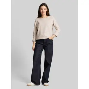 Women's Striped Long Sleeve T-Shirt with Drawstring Tom Tailor image-3