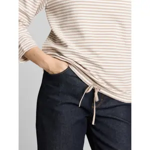 Women's Striped Long Sleeve T-Shirt with Drawstring Tom Tailor image-4