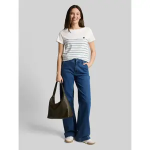 Womens Striped V-Neck T-Shirt Tom Tailor image-3