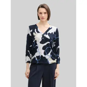 Women's V-Neck Crinkled Blouse Tom Tailor image-1