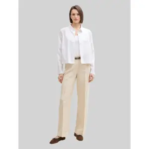 Women's wide linen trousers Tom Tailor image-1